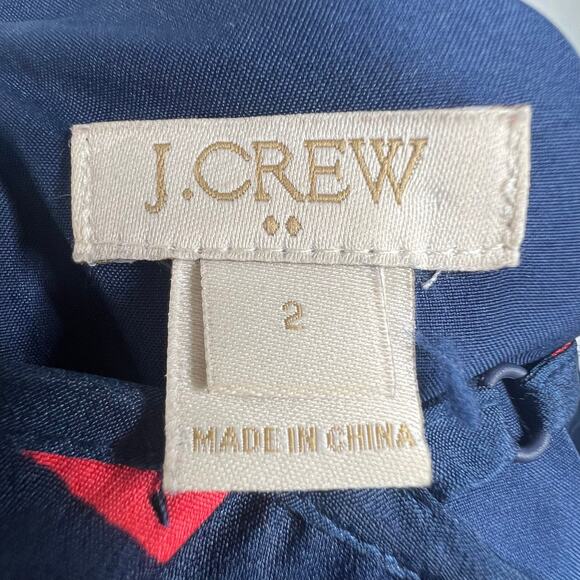 J CREW Watermelon Print Mini Cami Dress Sleeveless Fit & Flare Navy Blue Size 2 - Picture 6 of 8